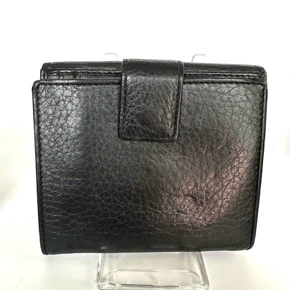 Salvatore Ferragamo Gold Bow Black Leather Bifold Wallet - Picture 2 of 9